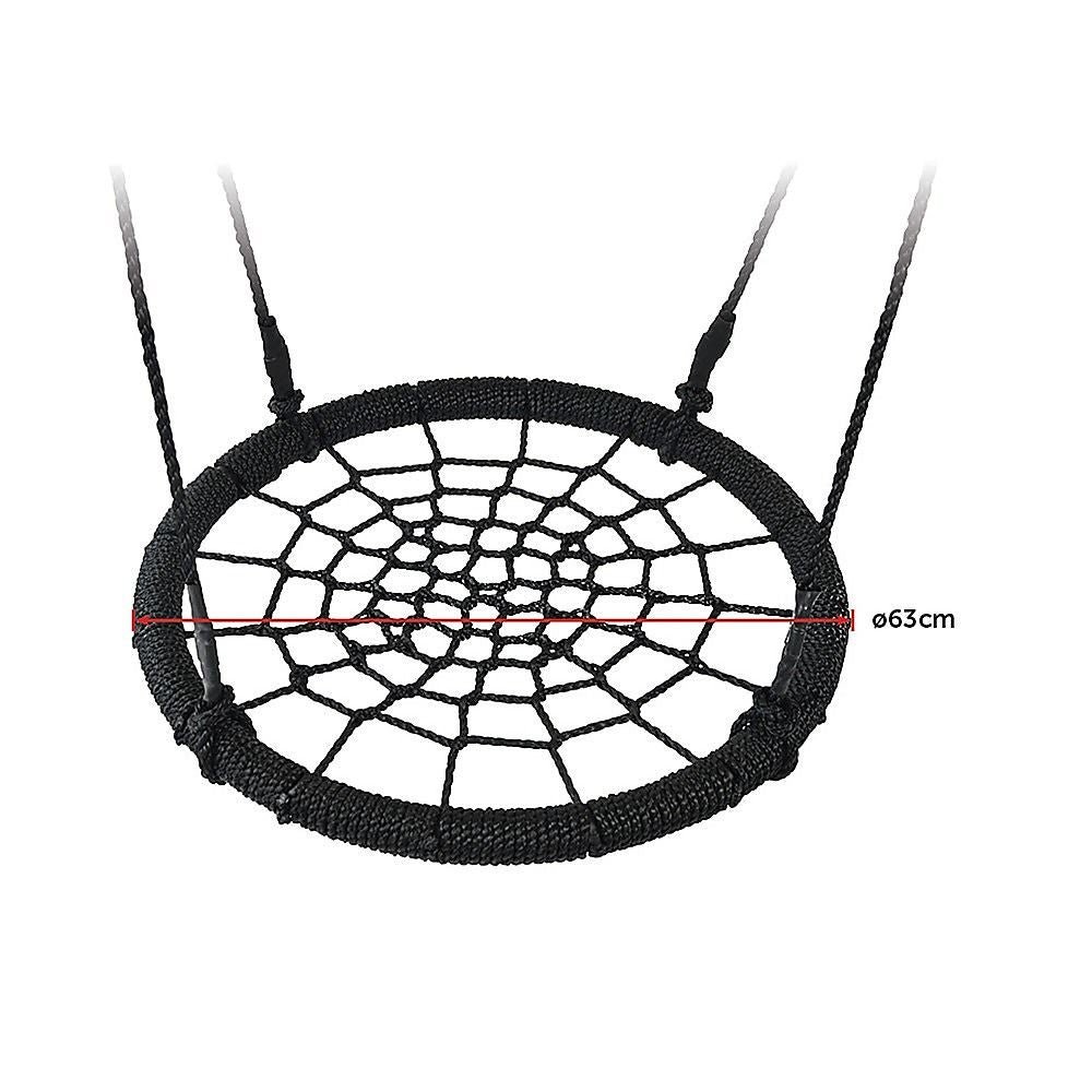 Kids Rope Swing Round Outdoor Birds Crows Nest Spider Web Seat - 65cm