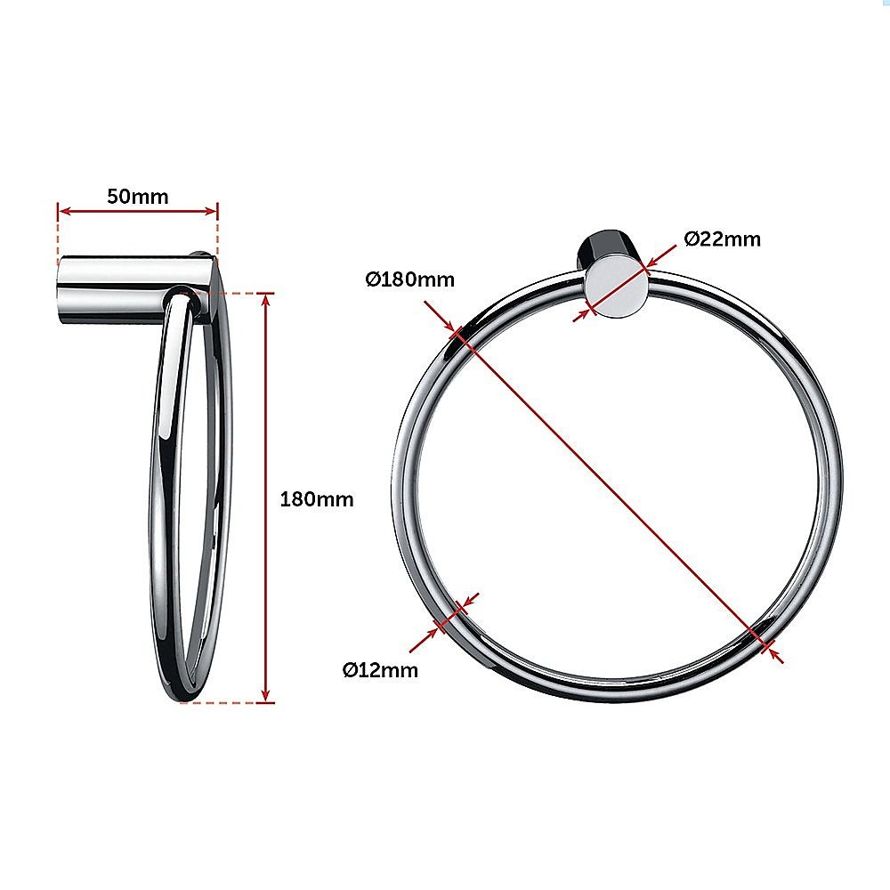 Towel Ring Rail 18cm Grade 304 Stainless Steel