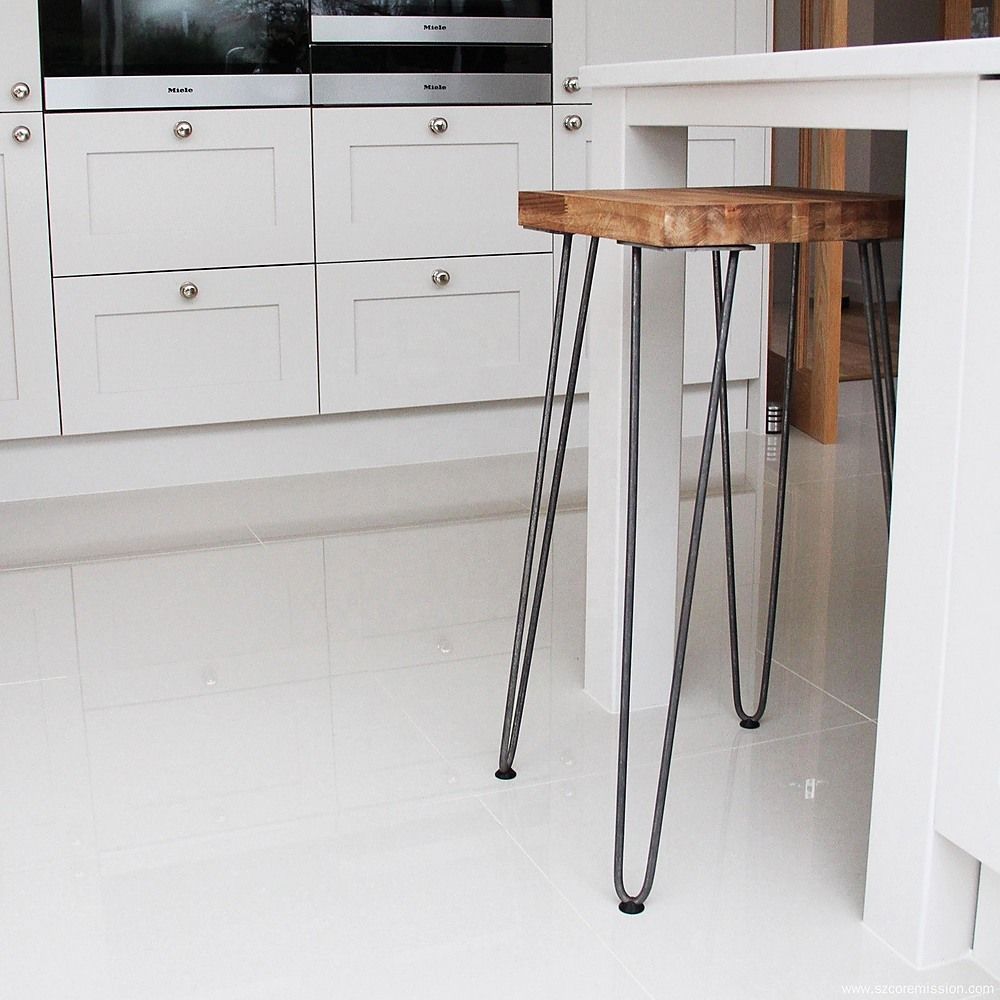 Industrial Retro Hairpin Table Legs Set of 4 - 12mm Steel Bench Desk 71cm Black