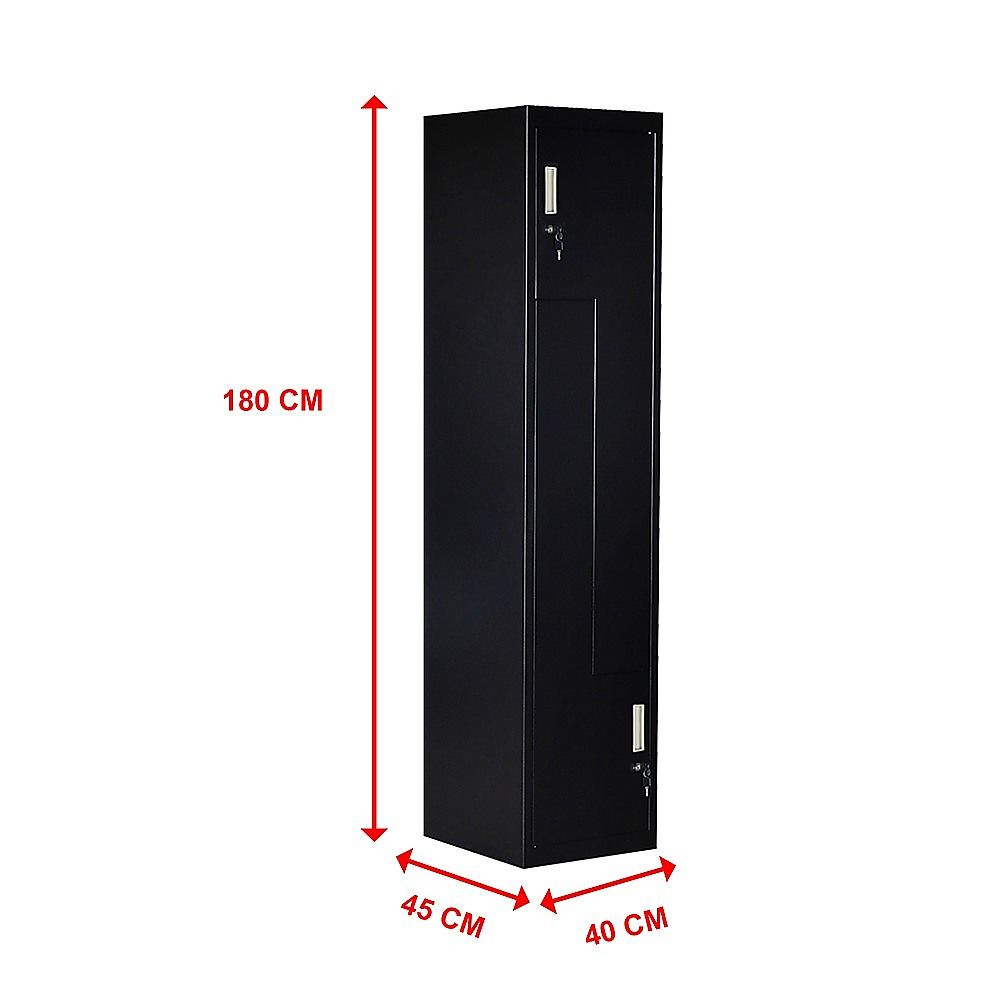 Two-Door L-Shaped Office Gym Shed Storage Lockers - Black