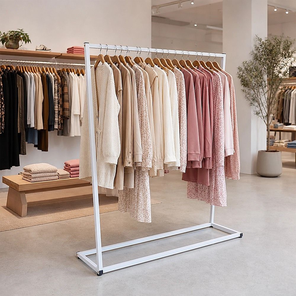 Clothing Garment Rack Commercial Retail Shop - White
