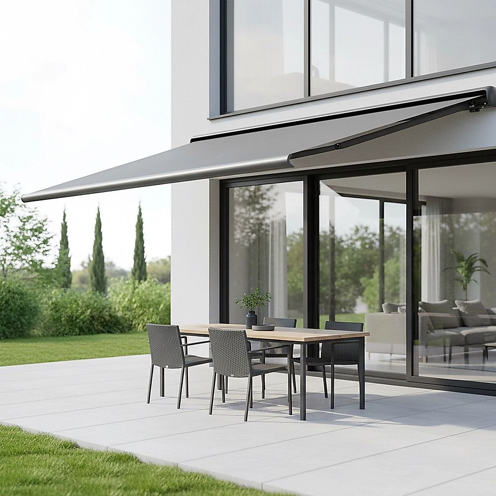 Retractable Folding Arm Awning 5.5m x 3.0m Heavy Duty Full Cassette Motorized