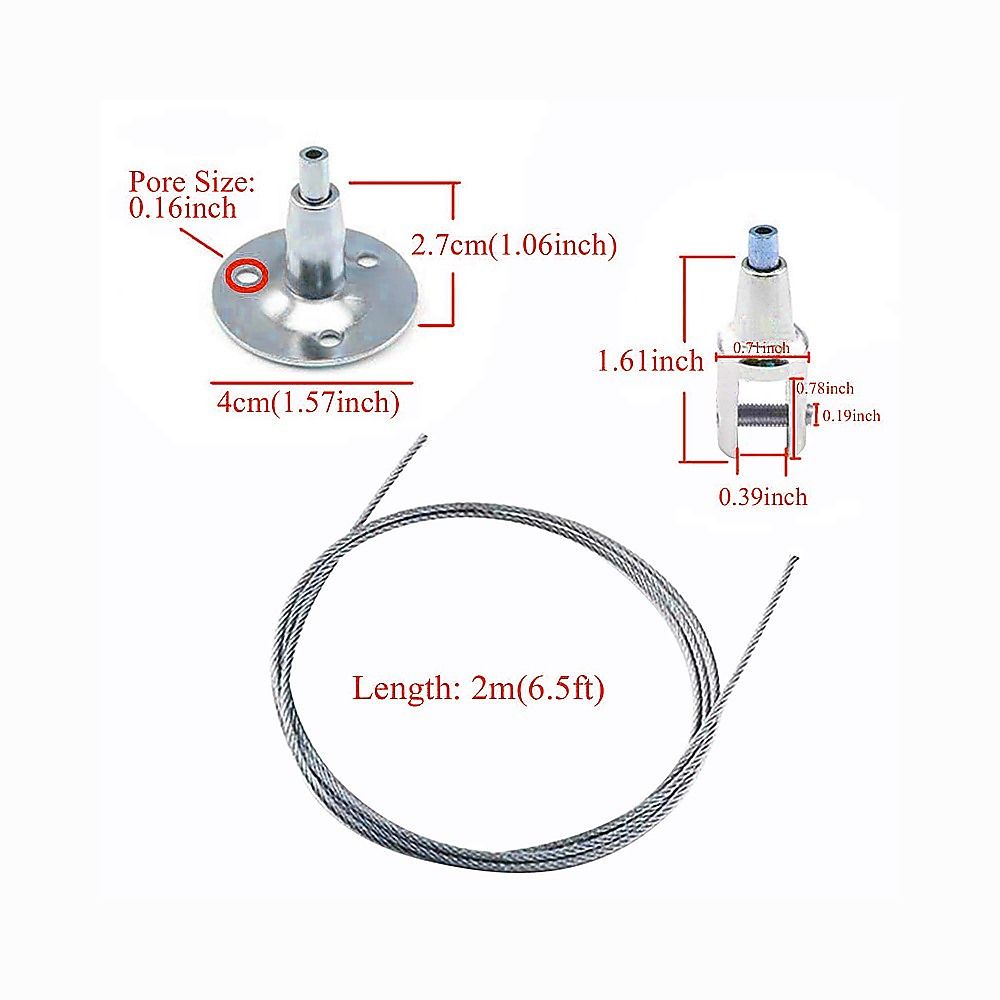 Billboard Hanger Indicator Light Suspension Hook Cable 30kg Load Capacity - 8 Pack