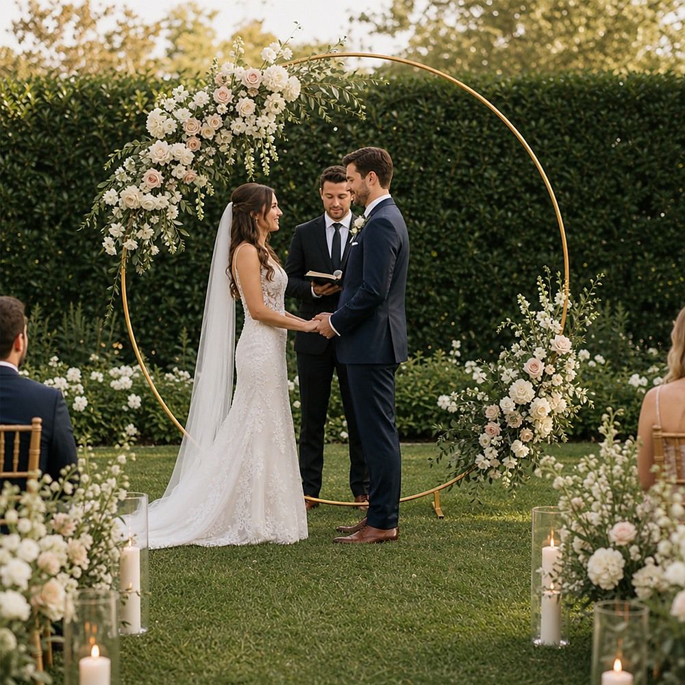 Wedding Hoop Round Circle Arch 2M Backdrop Flower Display Stand Frame Background