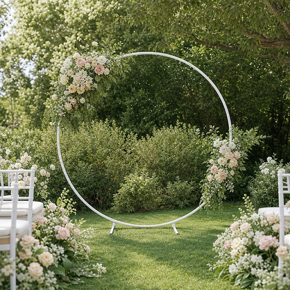 Wedding Hoop Round Circle Arch 2M Backdrop Flower Display Stand Frame Background