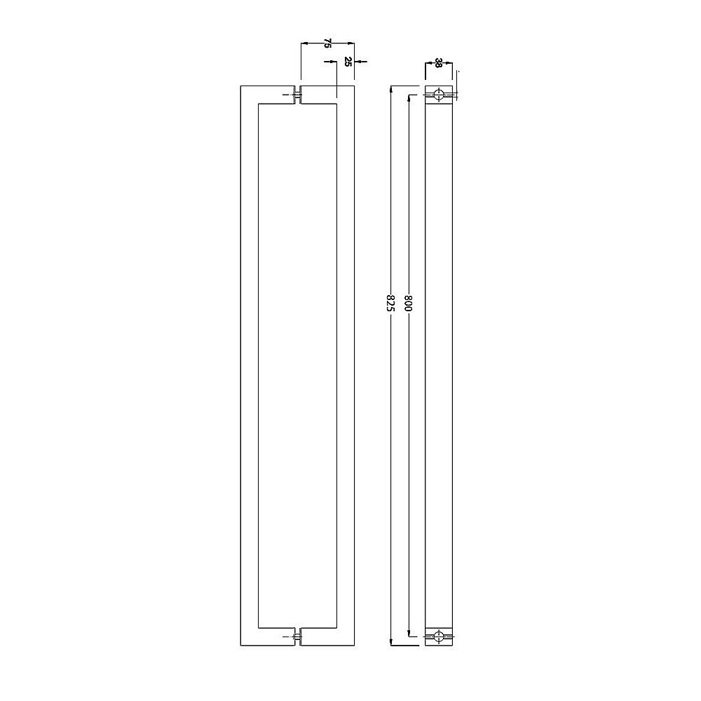 Entrance Door Pull Handle Brushed Satin - 800MM