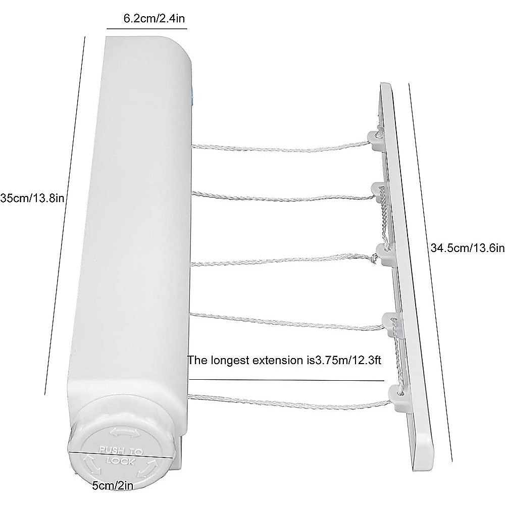 Retracting Clothesline 6 Line 39m Hanging Space Hanger