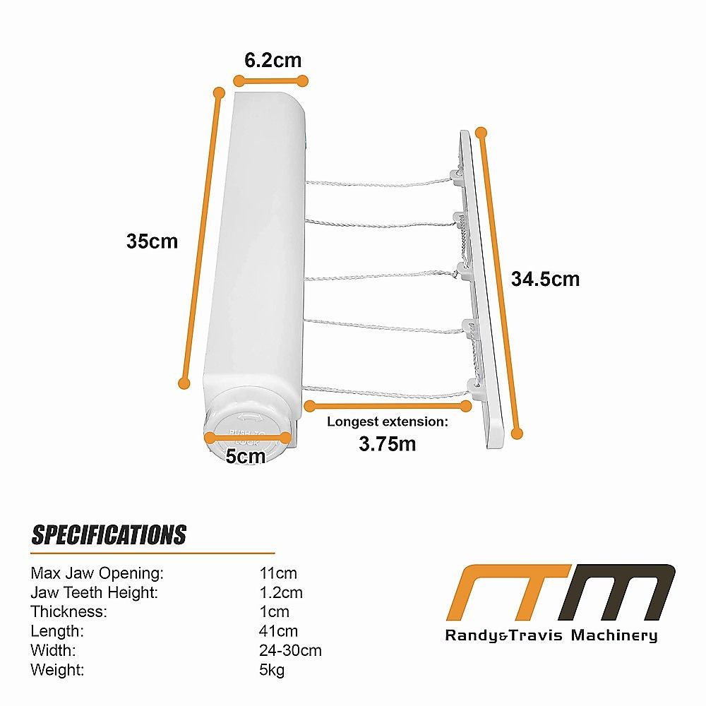 Retracting Clothesline 6 Line 39m Hanging Space Hanger