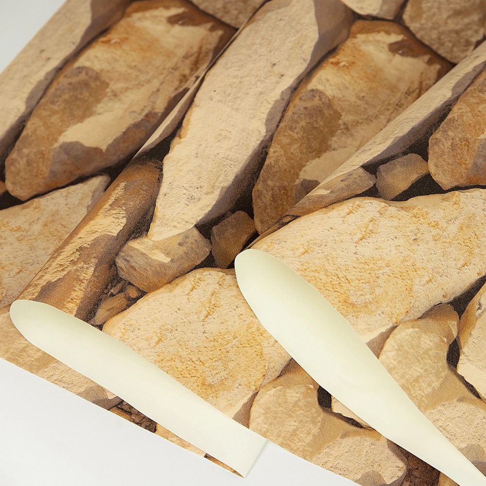 Rustic Rock Brick Wallpaper Self-Adhesive Peel and Stick