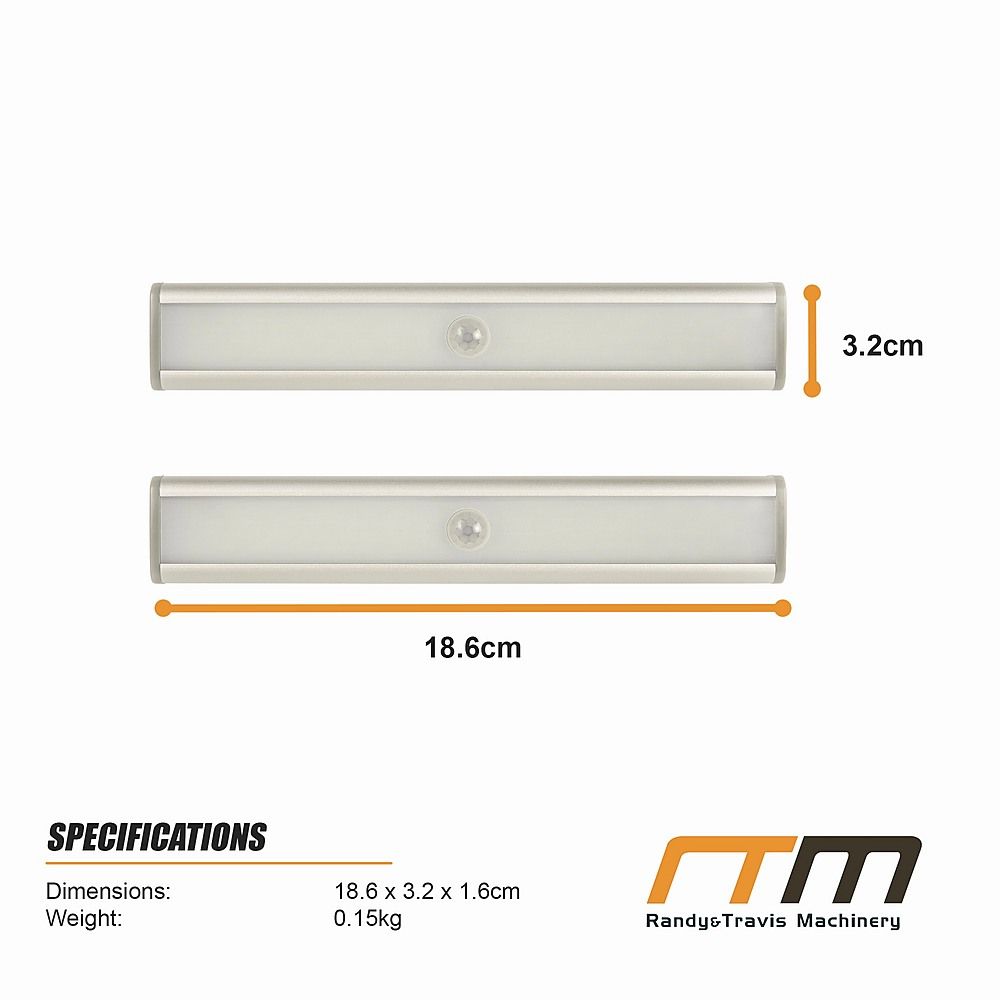 Stick-on Wireless LED Closet Light 2 x 46 Rechargeable Motion Sensor Under Cabinet Lamp