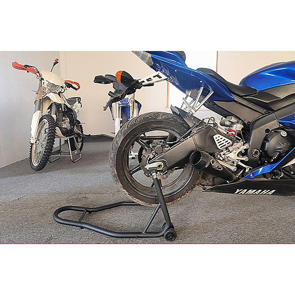 Motorcycle Rear Stand Heavy-Duty Motorbike Lift Paddock Carrier Bike Fork
