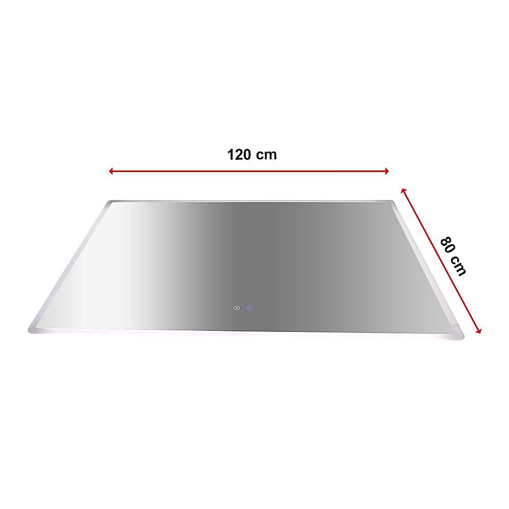 Rectangular Mirror LED Anti-Fog Illuminated Bathroom Living Room - 120x80cm