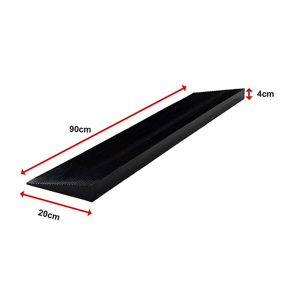 Cuttable Threshold Ramp Rubber Wheelchair Ramp Solid 4 cm Rise 90 cm Wide