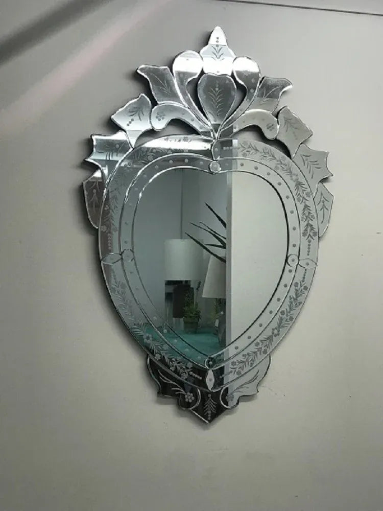 Venetian Heart Shaped Mirror Hanging Art Framed Bathroom 94cm