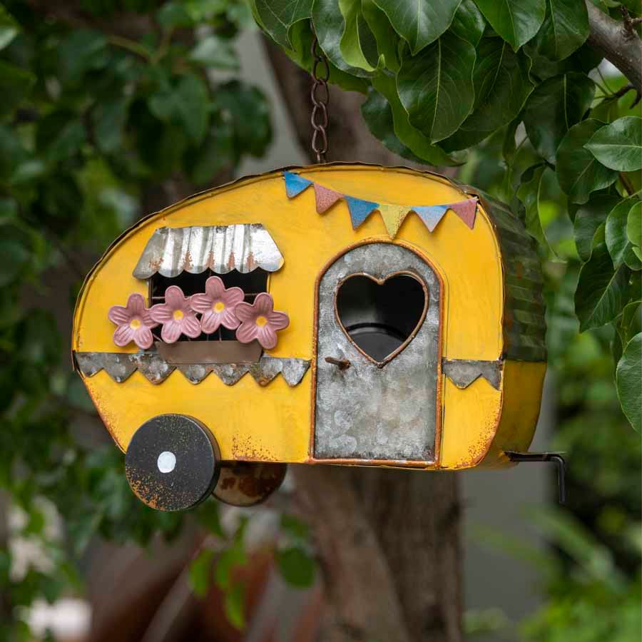 Colourful Caravan Hanging Birdhouse 30cm
