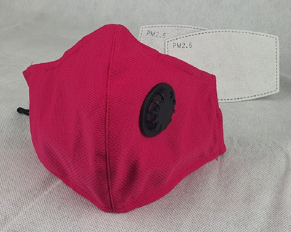 Face Mask Reusable Cotton Cloth Fabric w 2 Pm2.5 Perfect Fit Adjustable Pink
