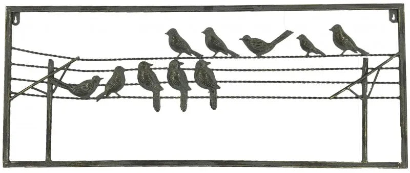 Bird On Wire Metal Wall Art 85cm