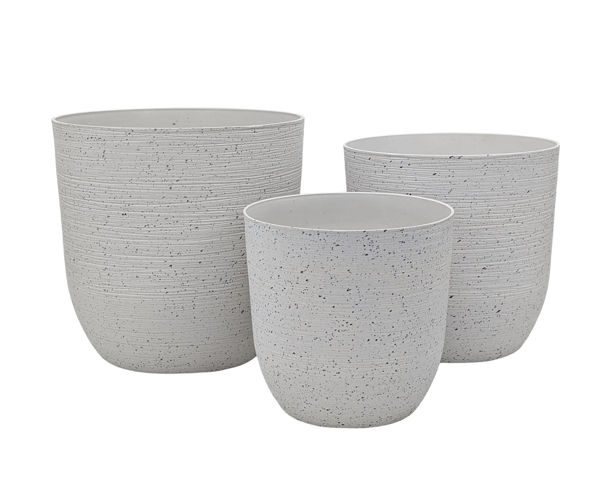 bulk 6 Sandstone Look Thick Plastic Planter 30cm