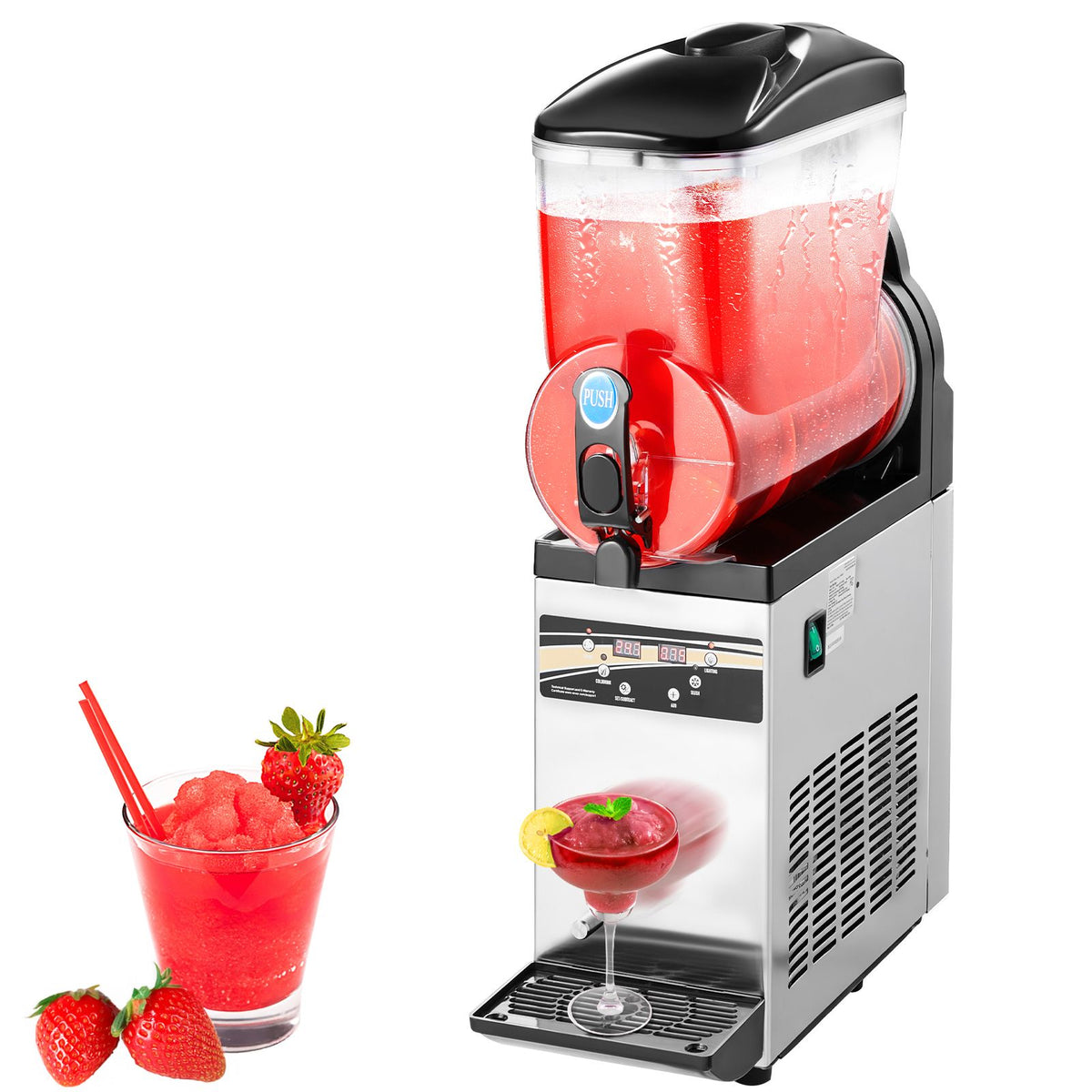 VEVOR Commercial Slushy Machine 15L Margarita Smoothie Frozen Drink Maker