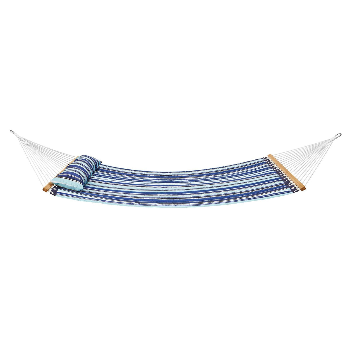 VEVOR Double Quilted Fabric Hammock, 12 FT Double Hammock with Hardwood Spreader Bars, 2 Person Quilted Hammock with Detachable Pillow and Chains for Camping Outdoor Patio Yard Beach, 480 lbs Capacity