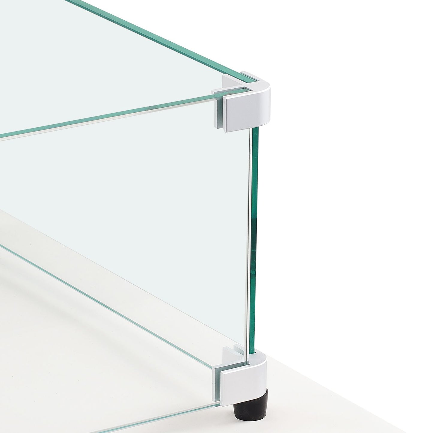 VEVOR Glass Wind Guard for Rectangular Fire Pit Table 924 x 417 x 191 mm, 8mm Thick and Sturdy Tempered Glass Panel with Hard Aluminum Corner Bracket & Rubber Feet, Easy to Assemble