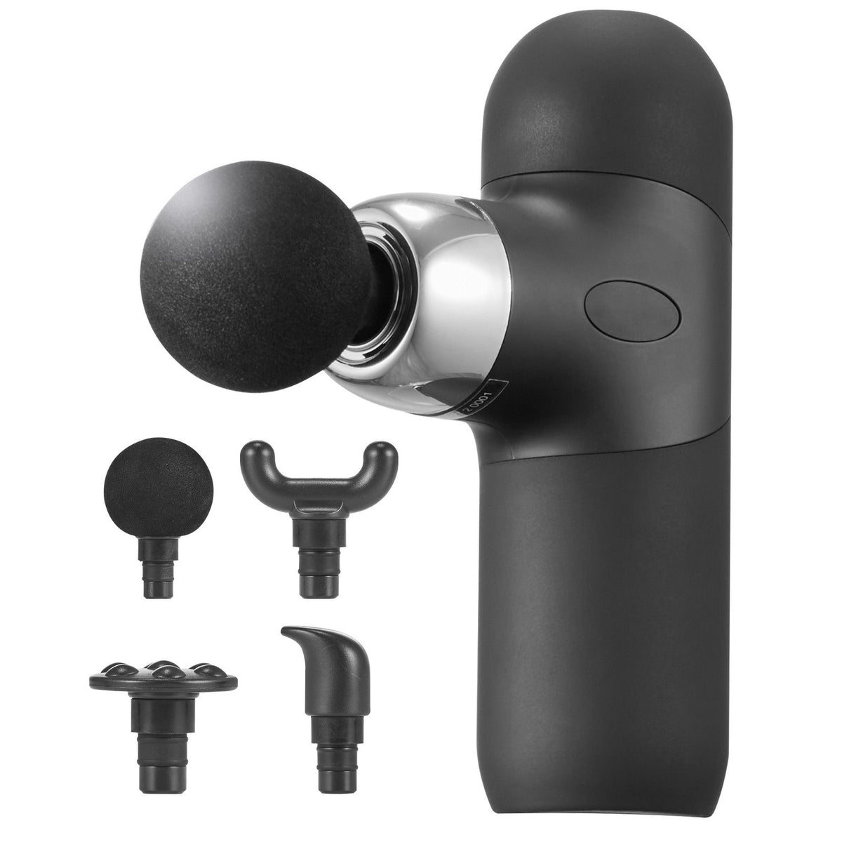 VEVOR Massage Gun Deep Tissue, Percussion Muscle Massager for Athletes - with 4 Speed Levels & 4 Massage Heads, 7.4V 2500mAh Batteries, Handheld Mini Massage Gun for Pain Relief, Muscle Relaxation