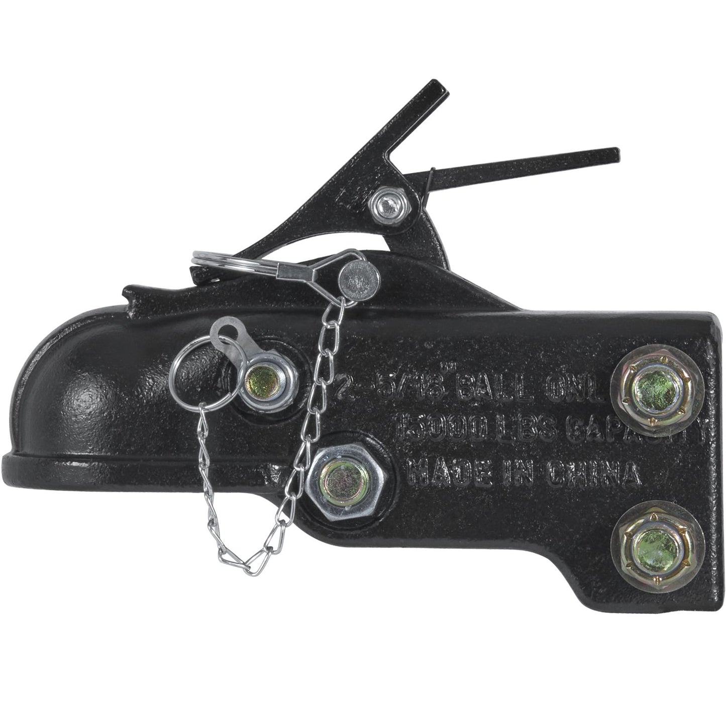 VEVOR Adjustable Trailer Coupler, 2-5/16" Hitch Ball, 15000 lbs Capacity, Heavy Duty Cast Channel-Mount Coupler with Hardware Kit, Ideal for Towing Station Wagons, Pickup Trucks, SUVs, Black Coating