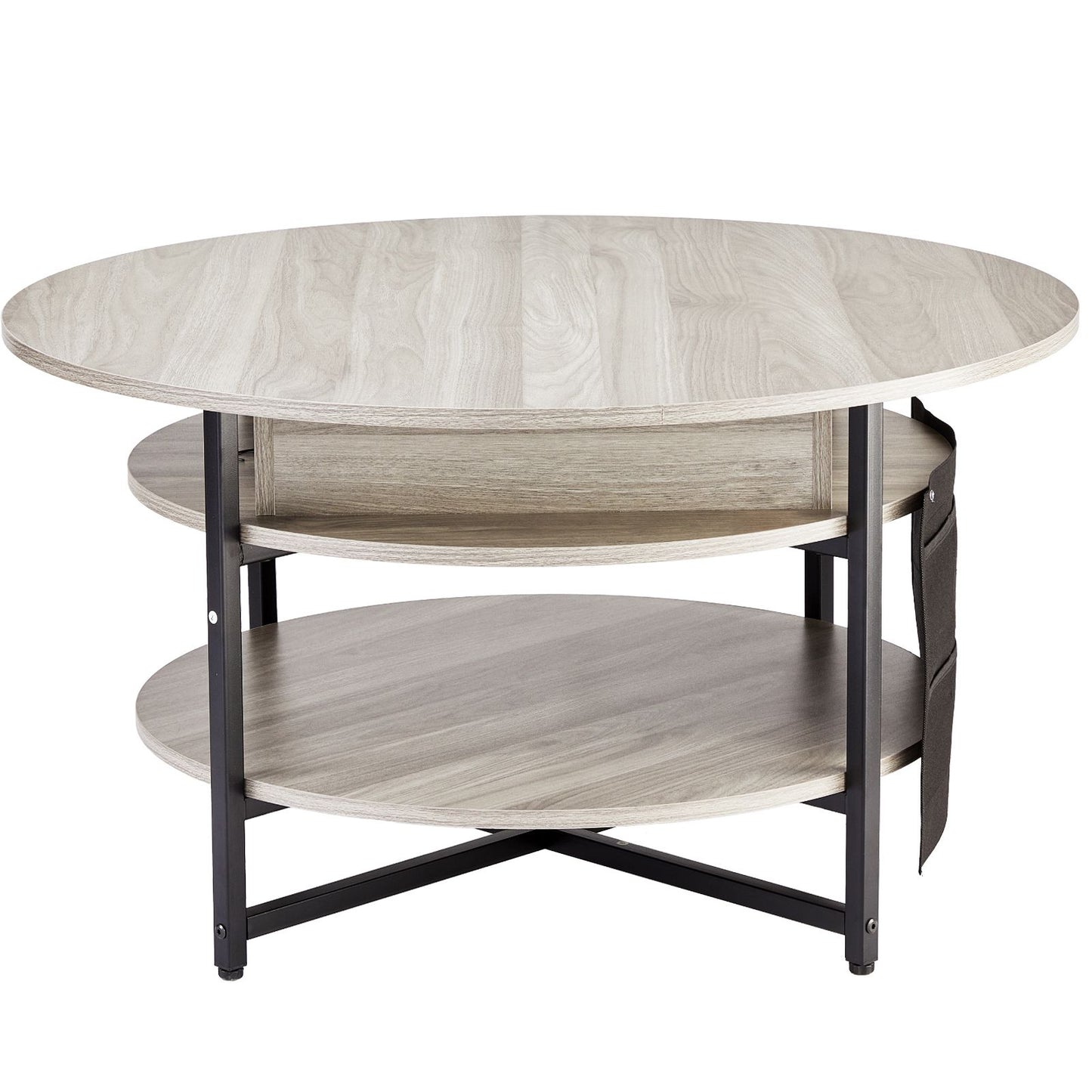 VEVOR Lift Top Coffee Table 35.3" Round Coffee Table for Living Room White