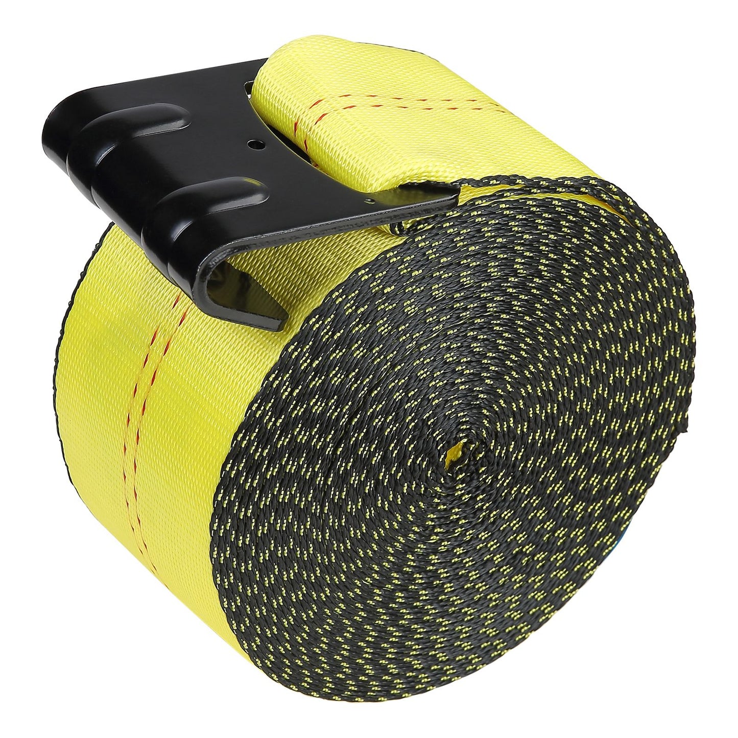VEVOR Winch Straps, 10.2 cm x 9.1 m, 2.7T Load Capacity, 8.2T Break Strength, Truck Straps with Flat Hook, Flatbed Tie Downs Cargo Control for Trailers, Farms, Rescues, Tree Saver, Yellow (10 Pack)