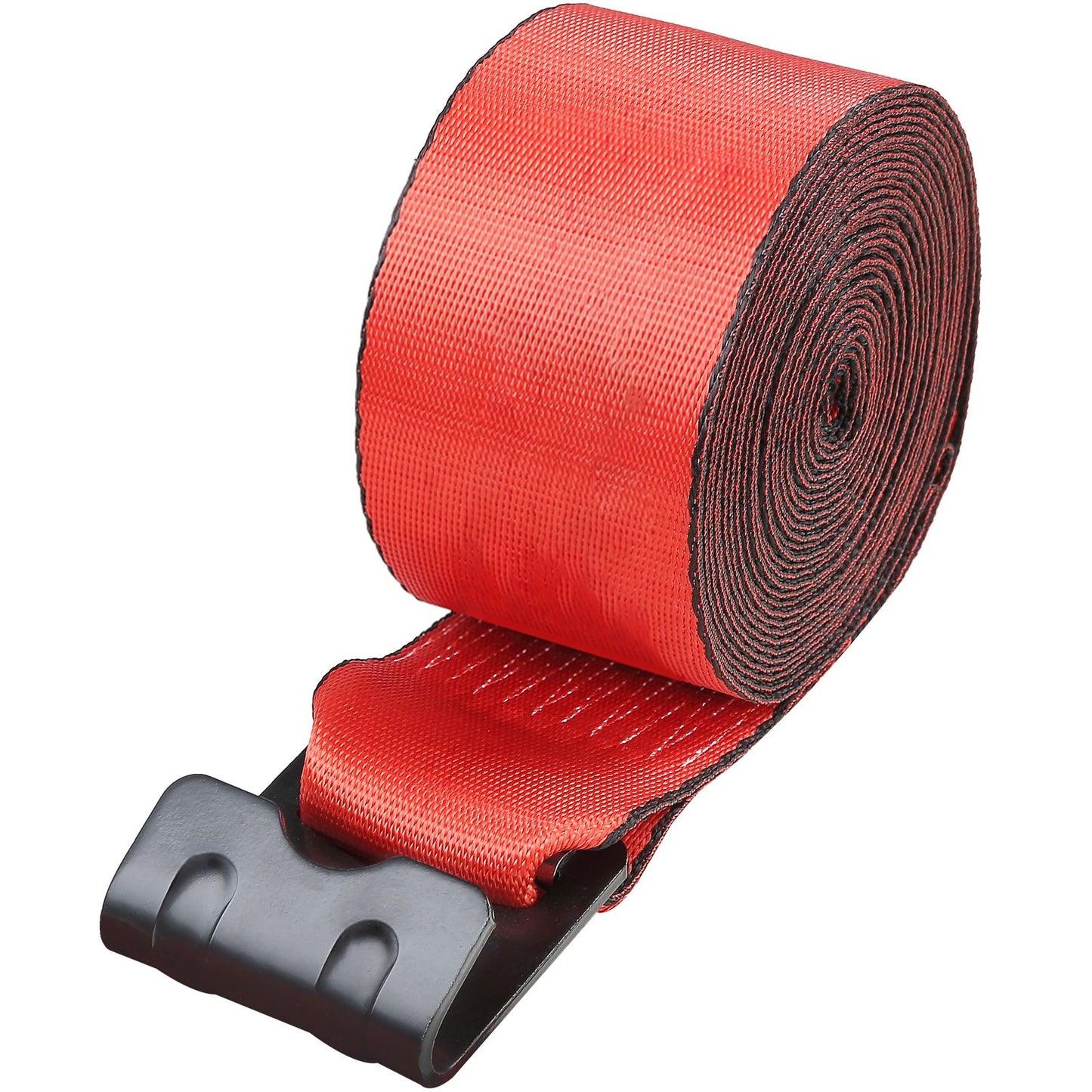 VEVOR Winch Straps, 10.2 cm x 9.1 m, 2.7T Load Capacity, 8.2T Breaking Strength, Truck Straps with Flat Hook, Flatbed Tie Downs Cargo Control for Trailers, Farms, Rescues, Tree Saver, Red (10 Pack)