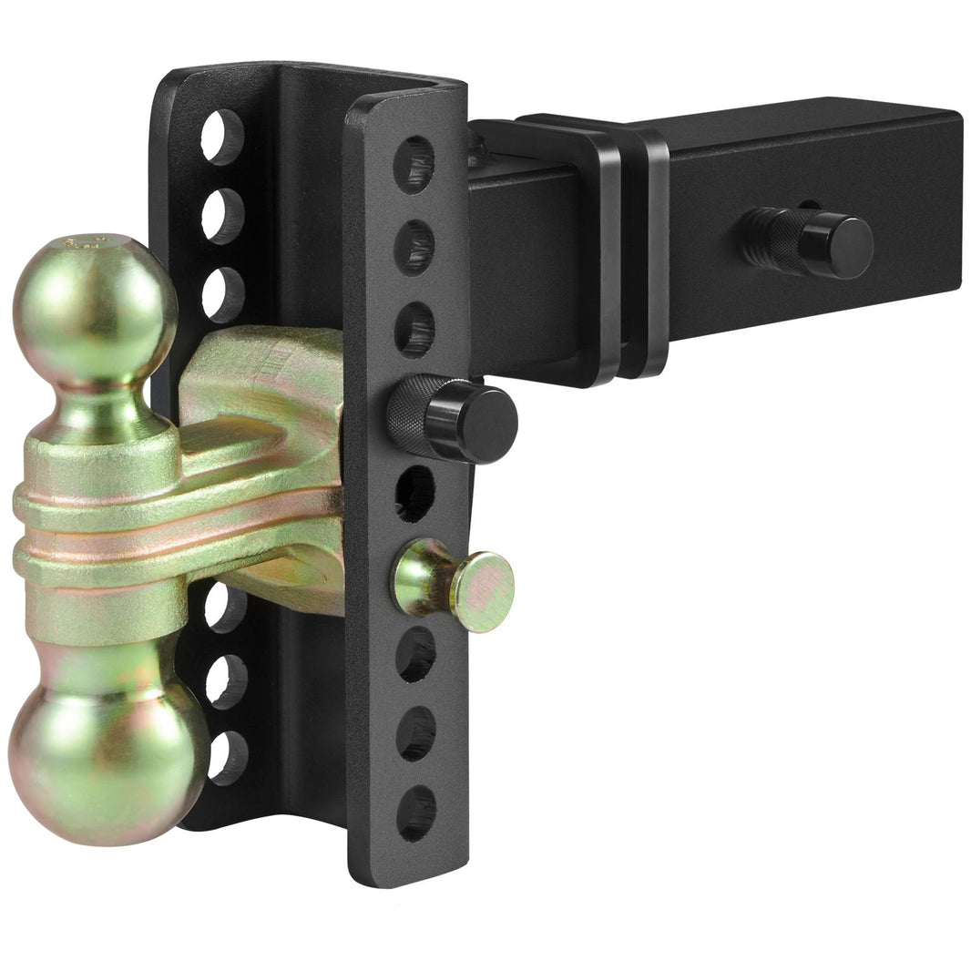 VEVOR Adjustable Trailer Hitch, 15cm Drop & 11.43cm Rise Hitch Ball Mount with 6.35cm Receiver, Solid Tube, 6577 kgs GTW, 5.08cm & 5.08-0.79cm 45# Steel Tow Balls with Key Lock for Truck Towing