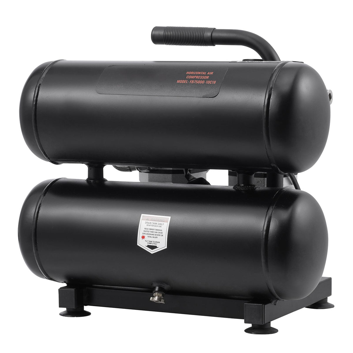 VEVOR Air Compressor Compact Portable Oil Free Compressor 18L 90 PSI