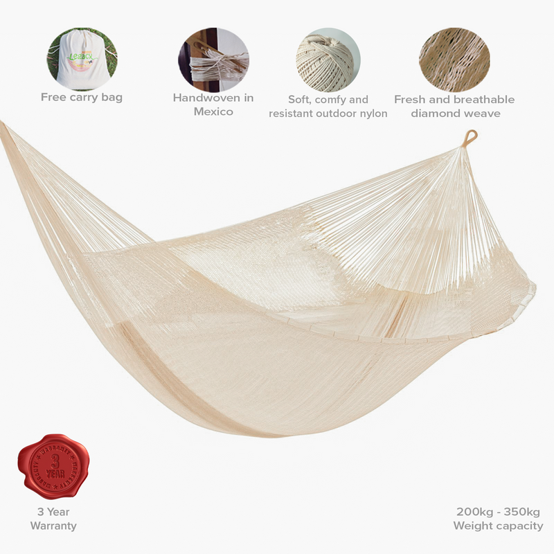 Super Nylon Hammock Queen Cream