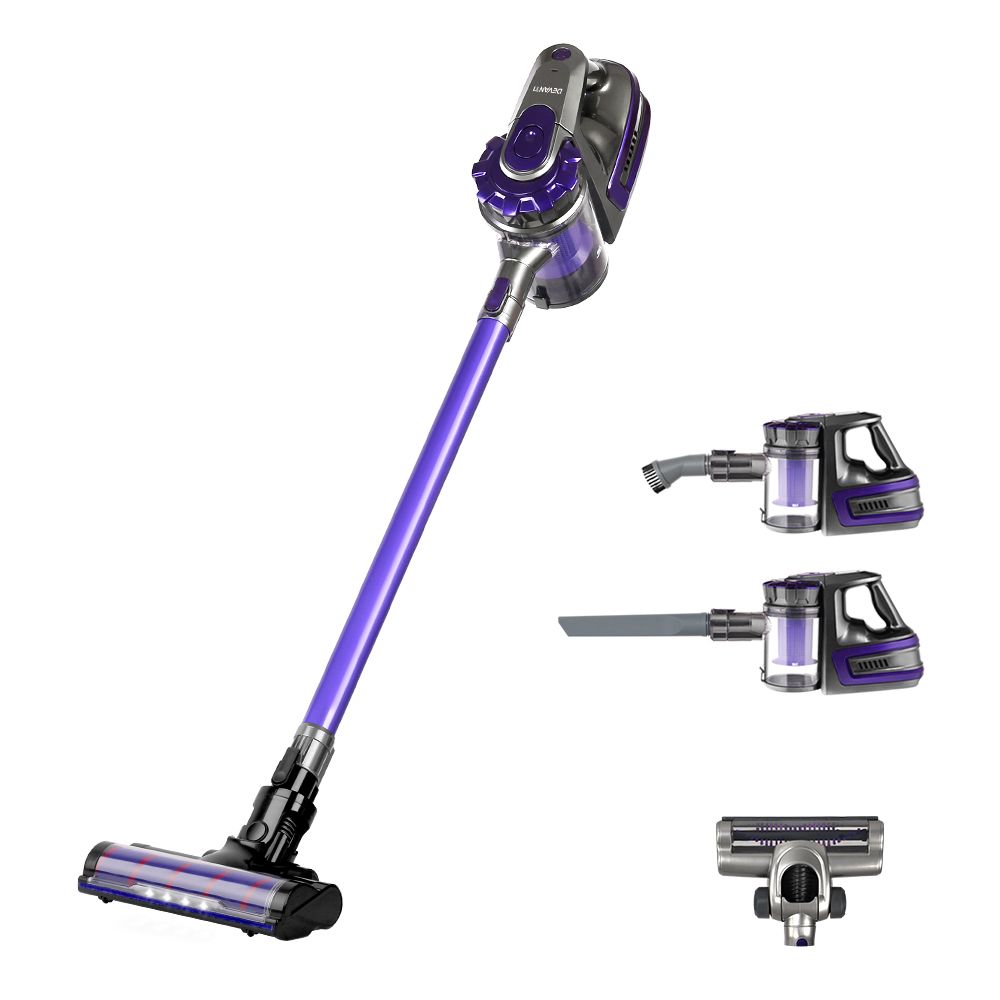 Cordless Handstick Vacuum Cleaner, 150W, 2‑Speed with Headlight, Purple