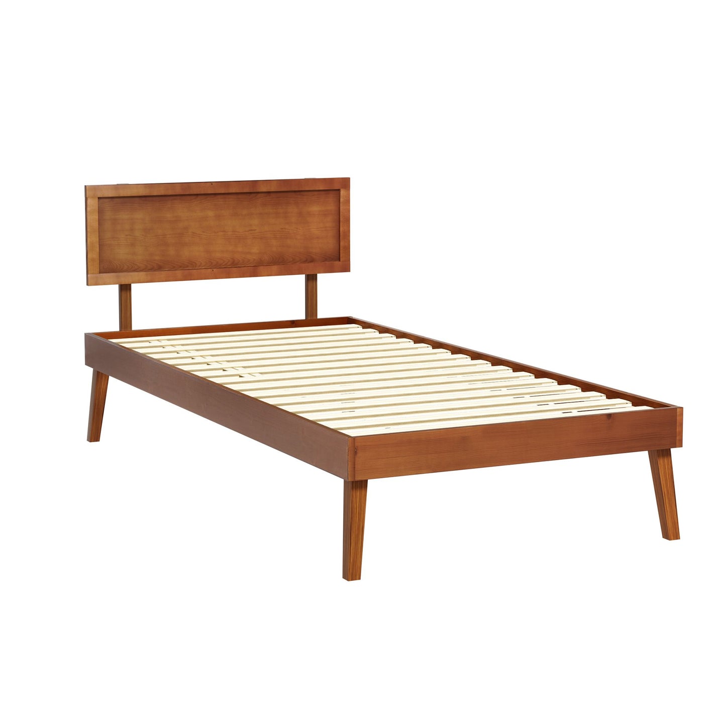 Bed Frame Single Size Wooden Bed Base - Walnut SPLAY