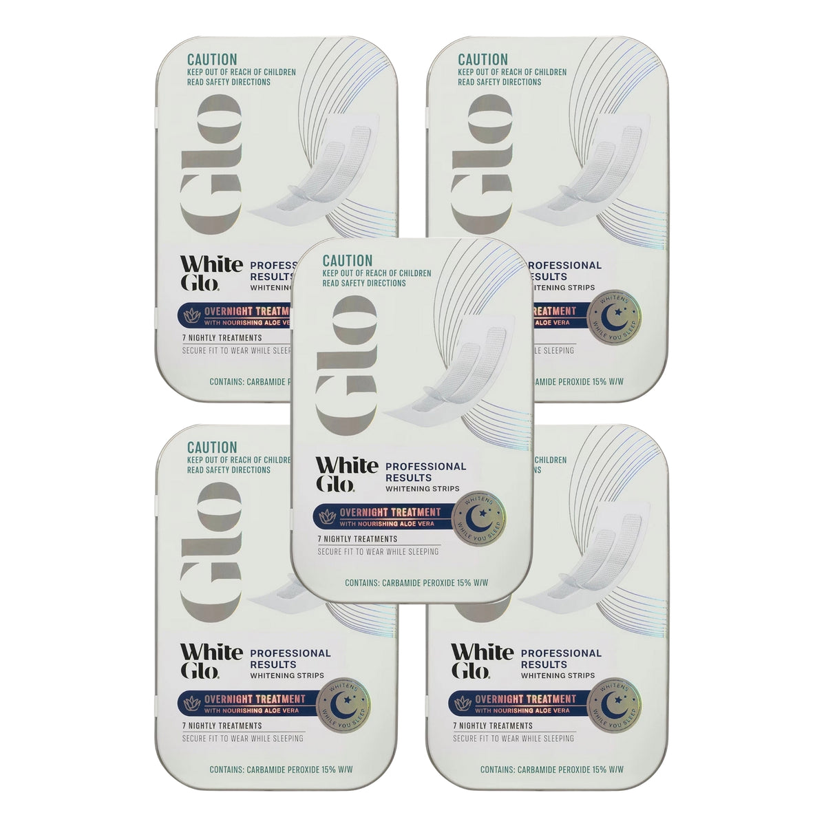 WhiteGlo Overnight Treatment Strips x5
