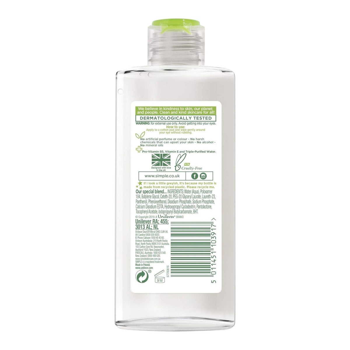 Simple 125mL Eye Make Up Remover x2