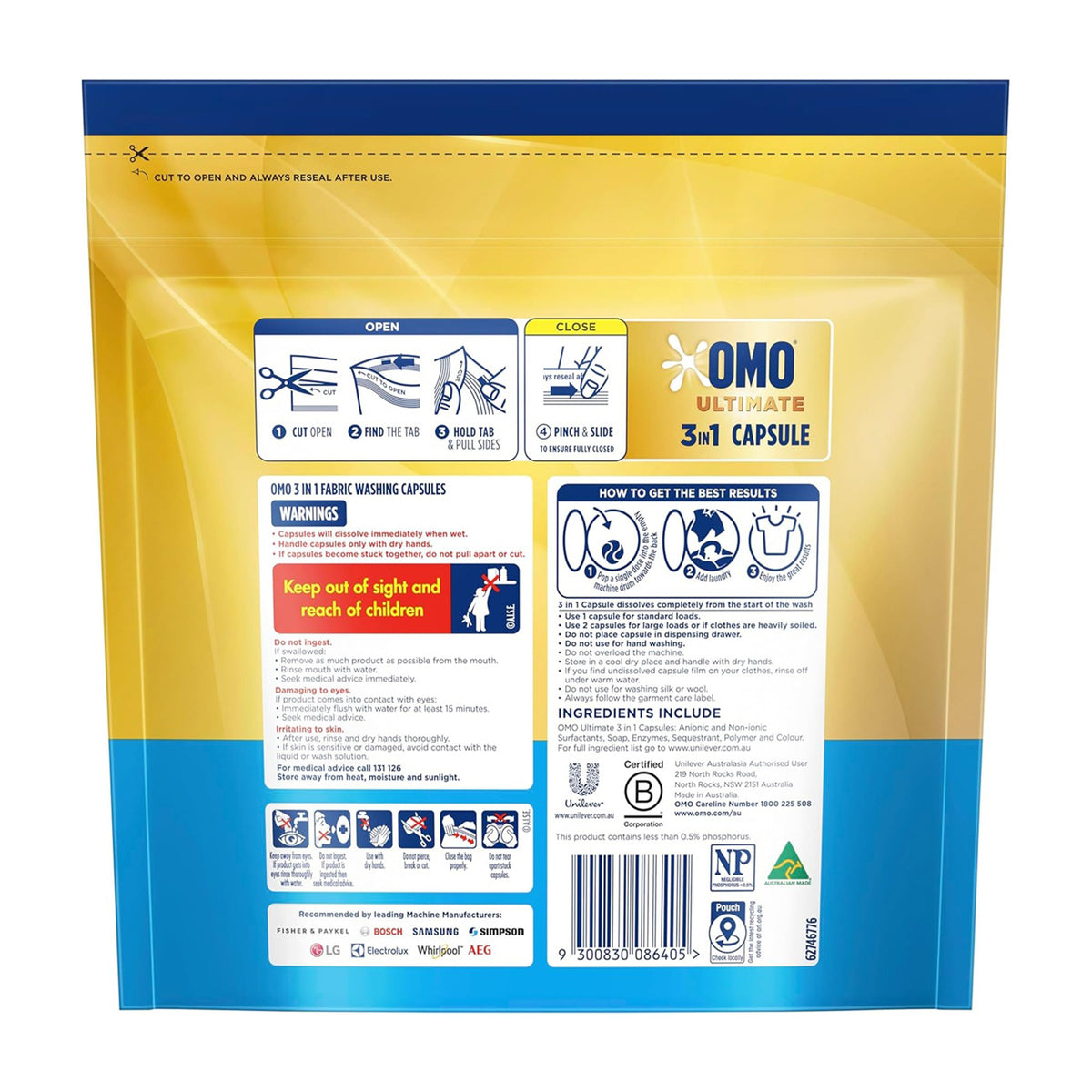 Omo Ultimate 3in1 Sensitive 196 Laundry Capsules