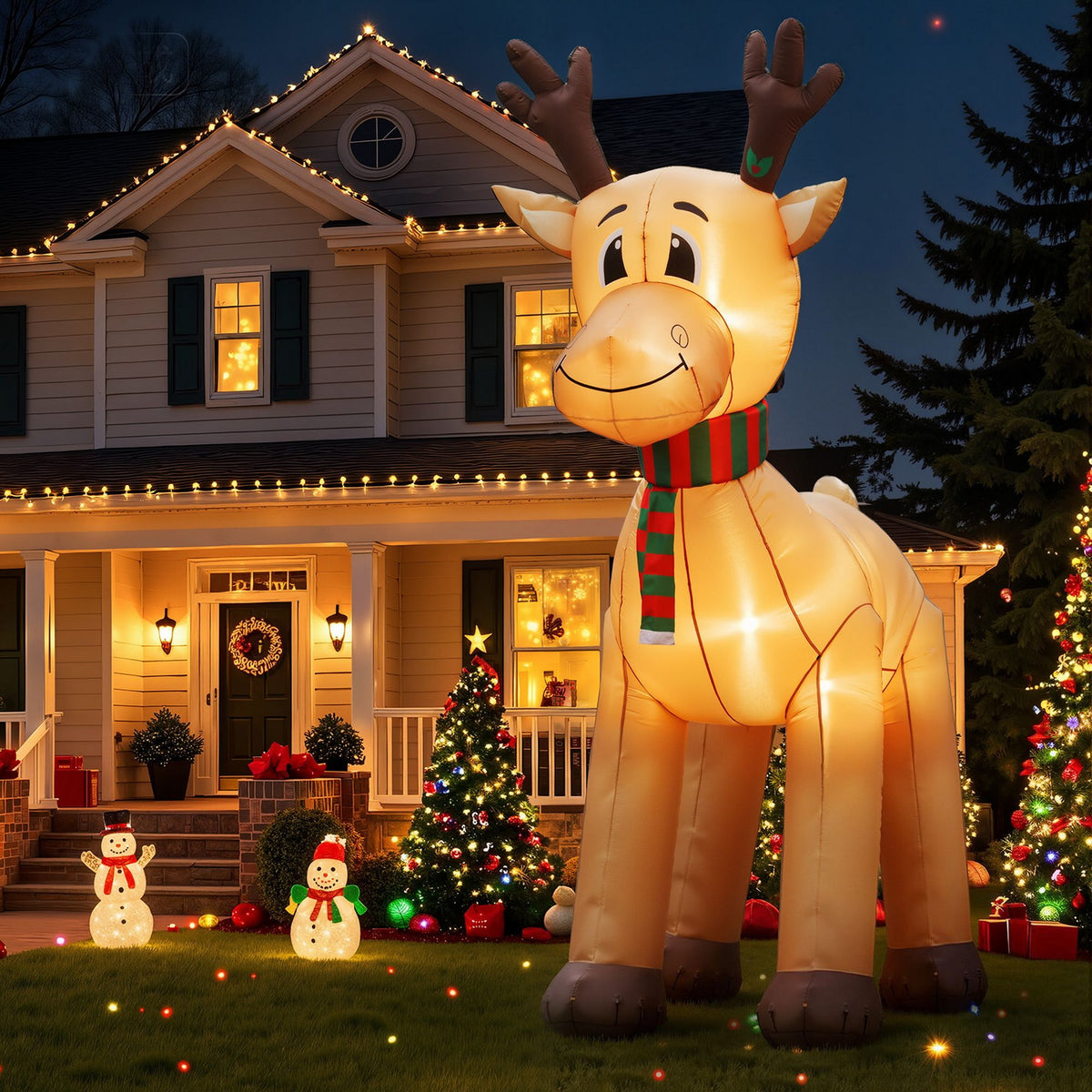 Christmas Inflatable Reindeer 5M Giant Deer Outdoor Air-Powered Light