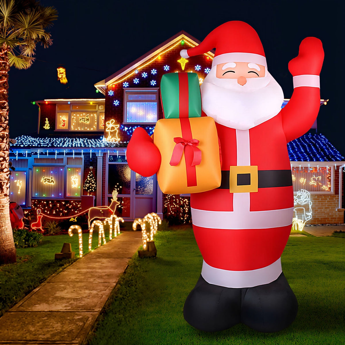 Christmas Inflatable Santa 2.4M - Xmas Light Decor LED Airpower