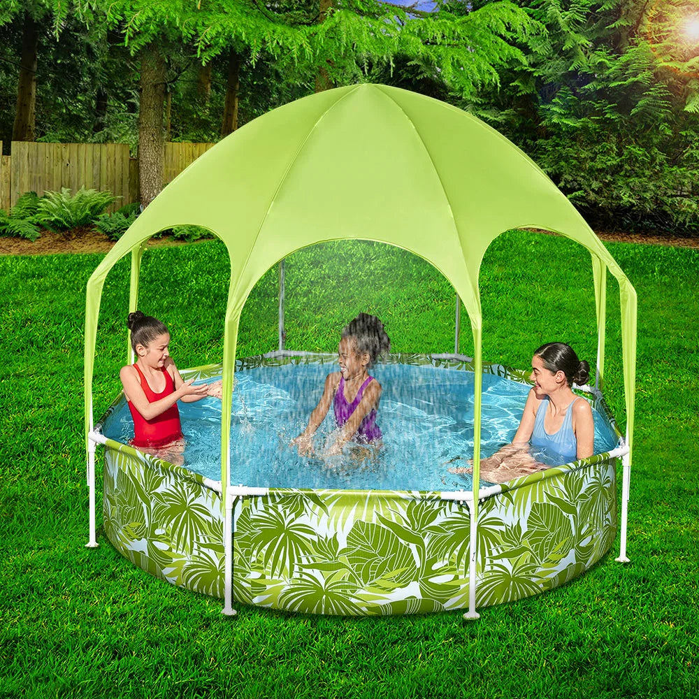 Above Ground Swimming Pool with Mist Shade - Pool &