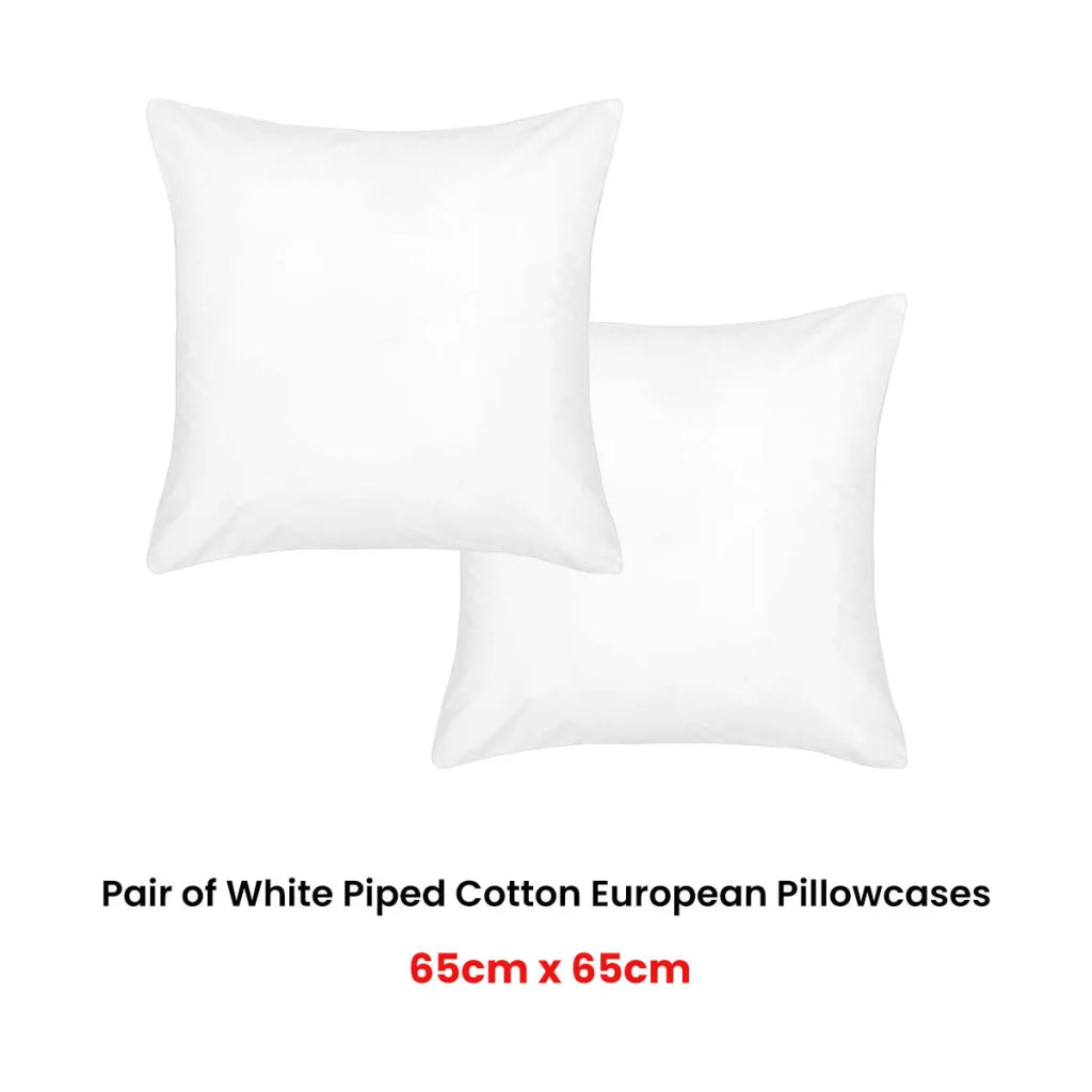 Accessorize European Pillowcases Hotel Deluxe Cotton White