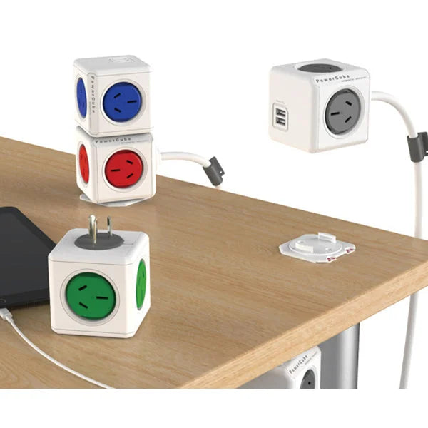 Allocacoc PowerCube Extended USB Powerboard 4-Outlets 2 USB