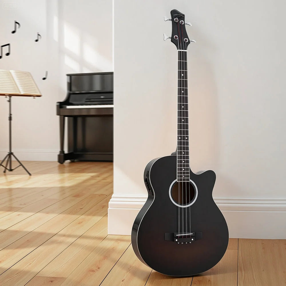 Alpha 43’’ Acoustic Bass Guitar Black 4-Band EQ - Audio &