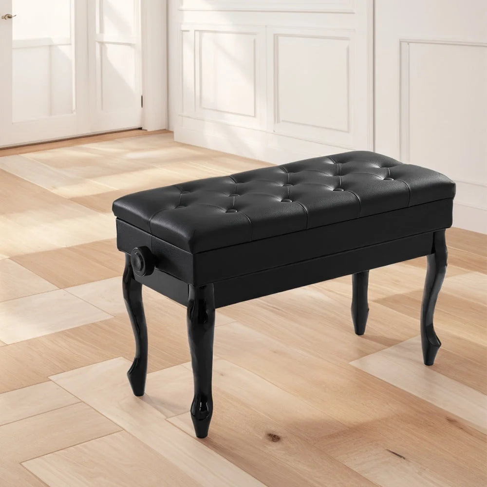 Alpha piano bench with handles, panels and accessory pieces