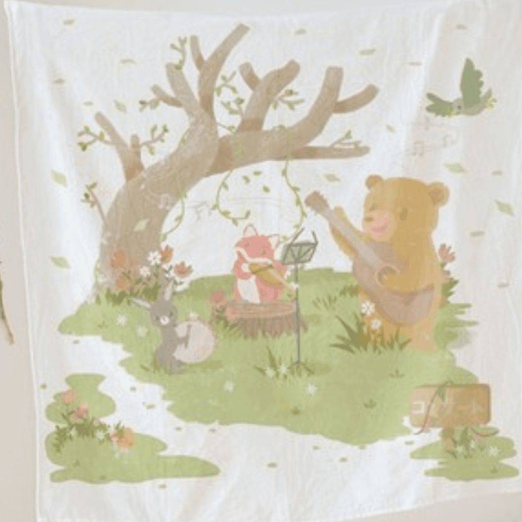 Angel DEPT Baby Muslin Wrap 120 X 120cm - Forest Animals