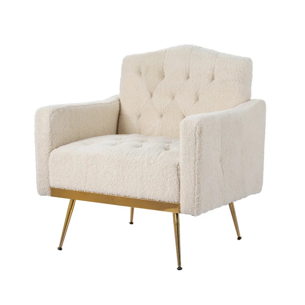 Armchair Boucle Fabric - Beige Nicole