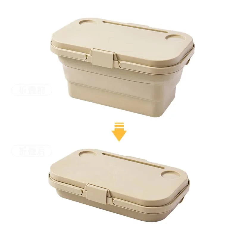 Army Green Foldable Outdoor Picnic Basket with Lid