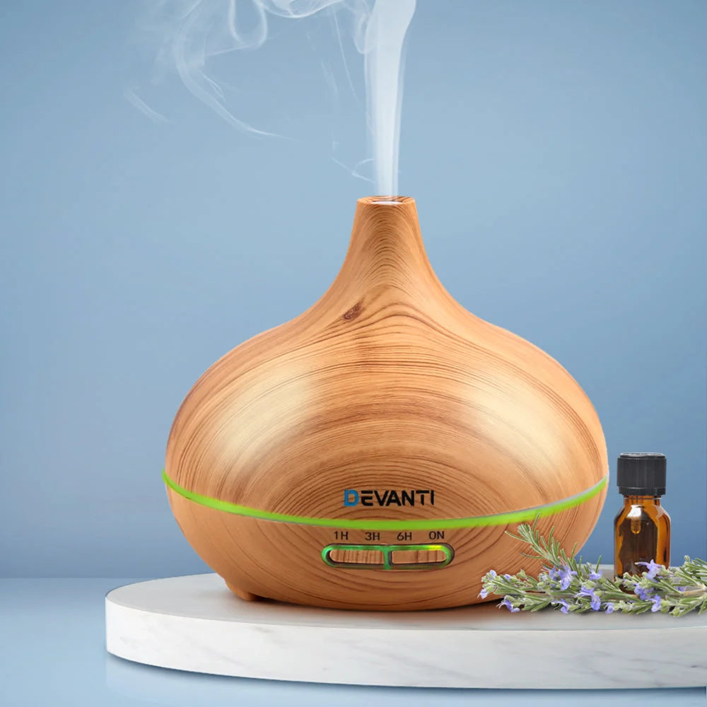 Aroma Diffuser 300ml 4-in-1 Light Wood - Aroma Diffusers &