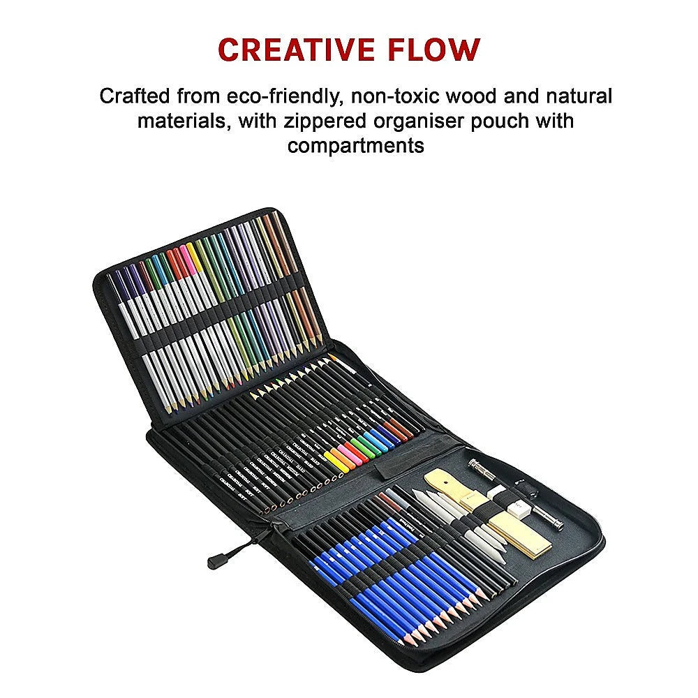 Art Sketch Pencil Set 72pcs for Oil Drawing Colouring